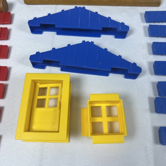 Lot Of 118 Clean Wooden Lincoln Logs And Roof Pieces For Building K'NEX 2014 - Picture 3 of 10